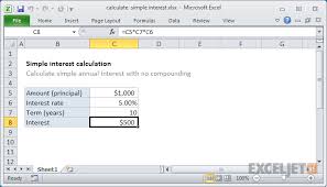 Excel Formula Calculate Simple Interest Exceljet