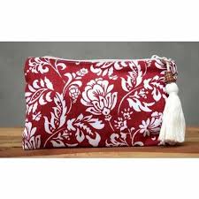 red cotton printing pouch bag