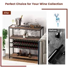 Wine Rack Table With Glasses Holder