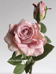 fake rose flower with bud pink mauve