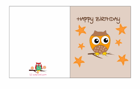 Free Printable Owl Themed Birthday Card Happy Birthday