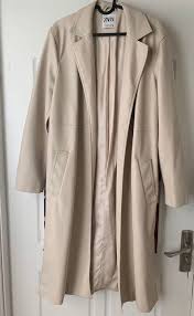 Beige Faux Leather Trench Coat