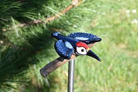 Ceramic Bird Garden Stake Bird Figurine