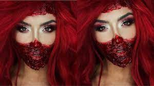 all red everything halloween makeup