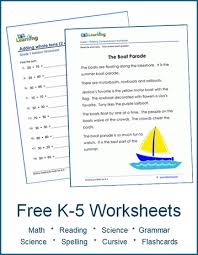 free worksheets for kids k5 learning