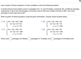 solved use a system of linear equations