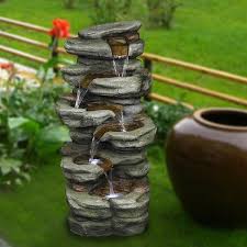 5 Tier Rock Water Fountain With Led