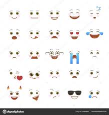 Comic Emoji Symbols For Internet Chatting Stock Vector Nastya
