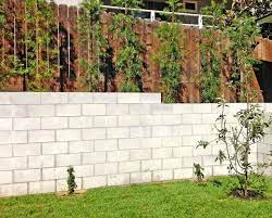 Cinder Block And Wood Fence