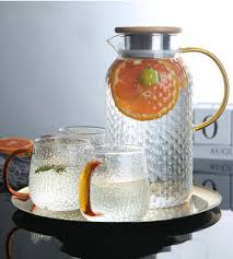 Glass Pitcher With Stainless Steel Lid