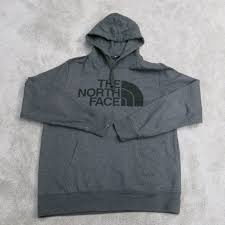 The North Face Mens Pullover Hoodie Sweatshirt Long Sleeve Gray Size L