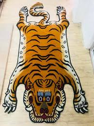 hand knotted tibetan big tiger skin rug