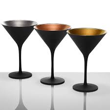 These martini glasses have a brass stem which. Stolzle 1400025t 2494 Glisten 8 5 Oz Matte Black Copper Martini Glass 6 Case