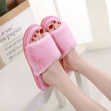 peach accessories pink fluffy slippers