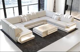 7 seater leather u shape sofa set 1 4 2