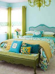 hello lovely yatak odası yeşil mavi