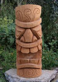 tiki head man sculpture polynesian