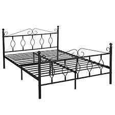 Greenforest Bed Frame Queen Size With Headboard Footboard Metal Platform Bed With Steel Slats Mattress Foundation No Box Spring Needed Black