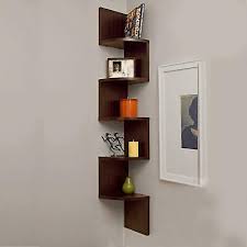 5 tier corner shelf wall mount zig zag