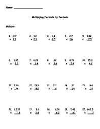 3.7 x 0.4 = _____ b.18.7 x 6 = _____ c. Multiplying Decimals By Decimals Worksheet By Kris Milliken Tpt