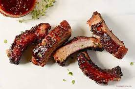 red wine barbecue pork ribs tender and