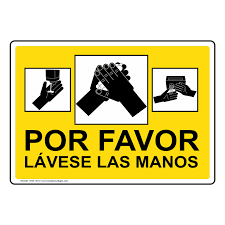 spanish handwashing wash hands sign