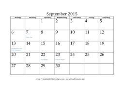 2015 Monthly Calendars