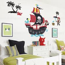 Monkey Pirate Ship Wall Decal With Two