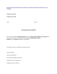 Internship Certificate Format Mba Copy Confirmation Letter Summer