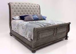 Finch maxwell upholstered platform bed with storage tufted adjustable height headboard, king size, beige. Lake Way Upholstered King Size Bed Gray Pecan Home Furniture Plus Bedding