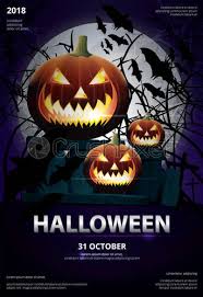 Stock Vector Halloween Poster Template Design Vector Illustration