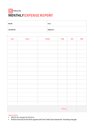 10 Expense Report Template Monthly Weekly Printable
