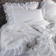 ruffled pure washed linen duvet cover