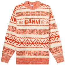 Ganni Women's Logo Knit Pullover