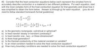 heat conduction equations below