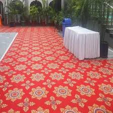 polyester red wall 2 wall printed carpet