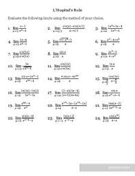 Live one on one classroom and doubt clearing. L Hopital S Rule Worksheet Calculus Calculus Worksheets Teaching