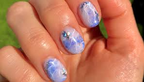 blue quartz nails step by step