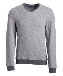 Ike By Ike Behar Charcoal Gray Thermal V Neck Sweater Men