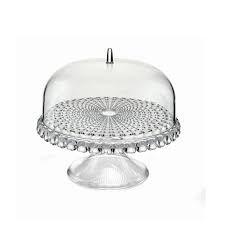 small cake stand with dome tiffany
