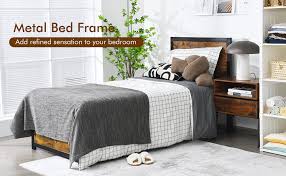 Single Metal Bed Frame With Headboard