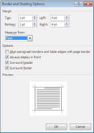 using borders in word 2007 and above