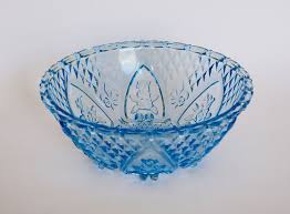 Vintage Blue Glass Bowl Kig Indonesia