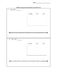 Addition Using Place Value Chart And Number Line By Valeria