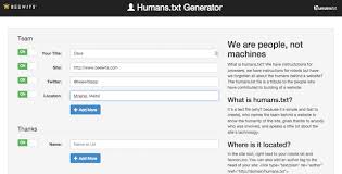 humans txt generator
