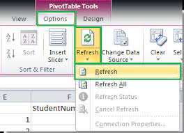 refresh pivot table when data changes