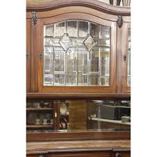 Walnut Cupboard With Beveled Glass And
