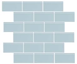 Vapor Blue Glass 2x4 Mosaic Subway Tile