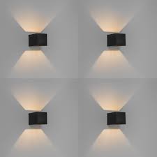 Set Of 4 Wall Lamps Black Transfer