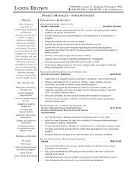 Resumes For Project Managers Template Resume Sample Project Manager